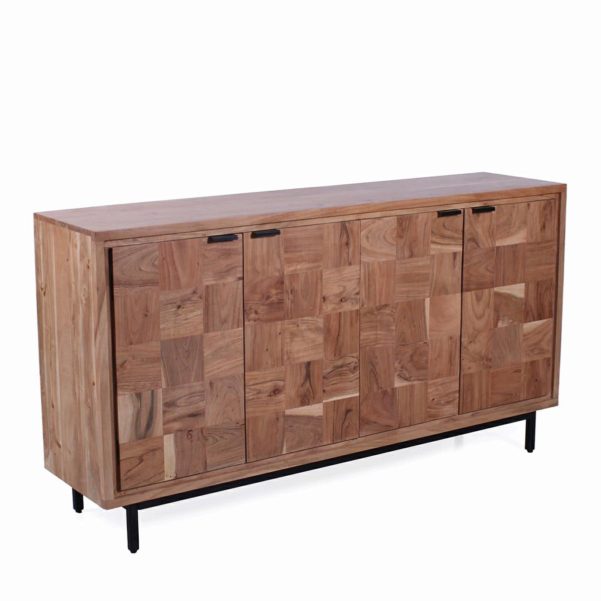 Credenza in legno di acacia naturale "Enzo" 160X40H91