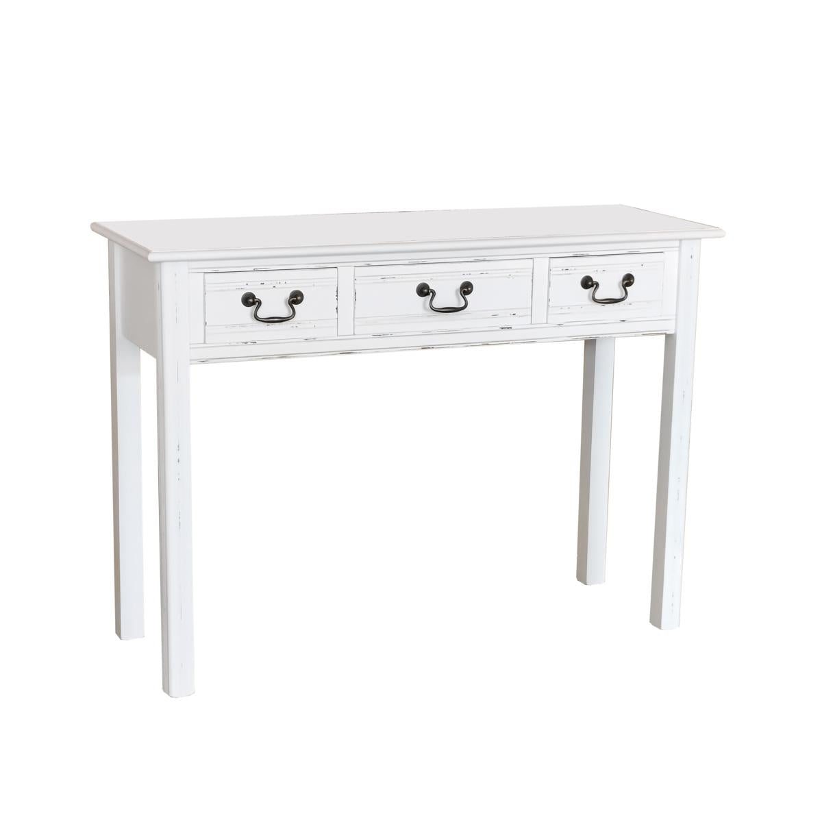 Consolle bianca in legno di pino ed mdf Alice 110X40H80