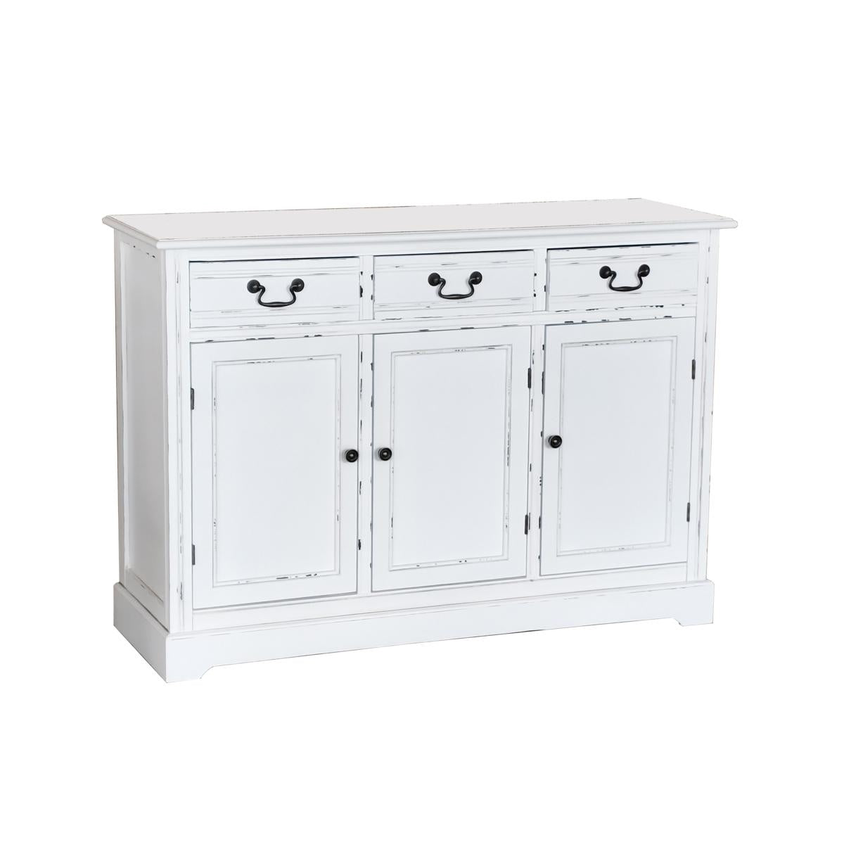 Credenza bianca in legno di pino ed mdf Alice 120X40H85