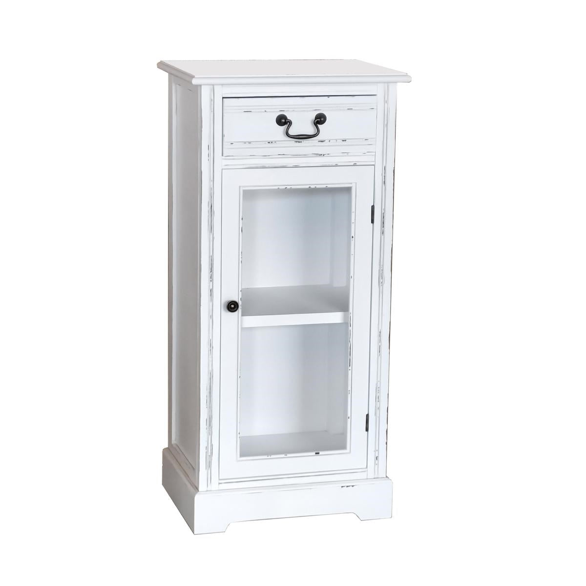Vetrinetta bianca in legno di pino ed mdf Alice 48X35H100