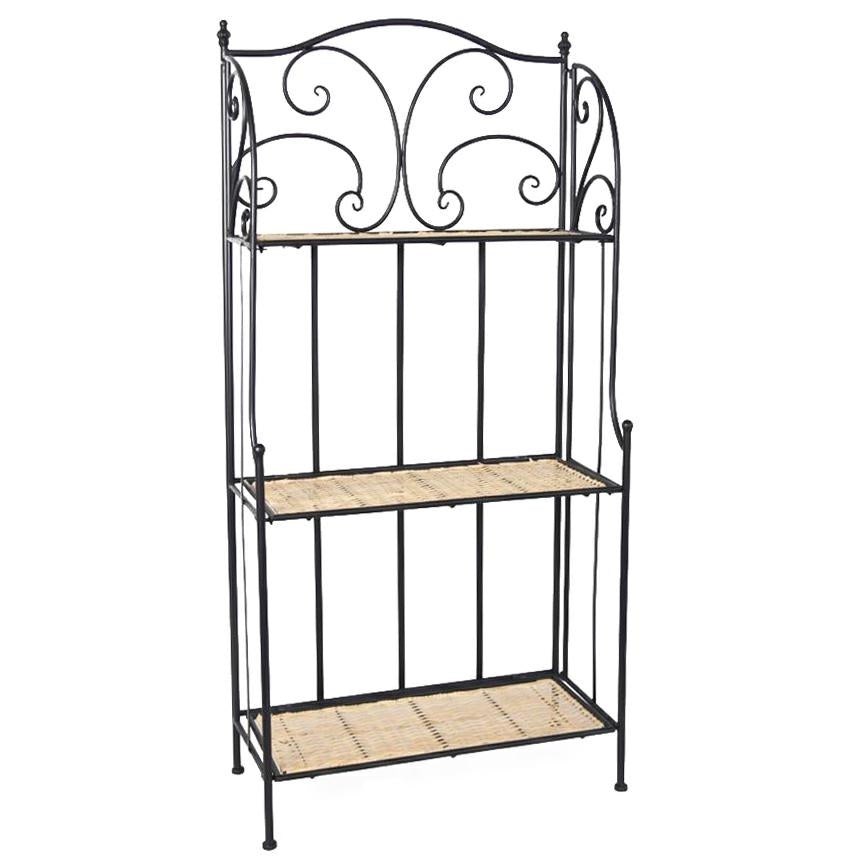 Etagere in ferro e vimini 60X28H126