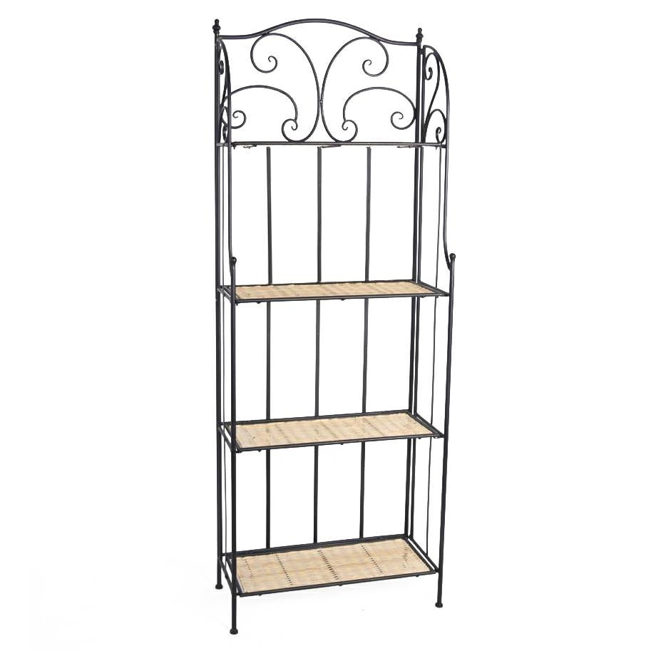 Etagere in ferro e vimini 60X28H165