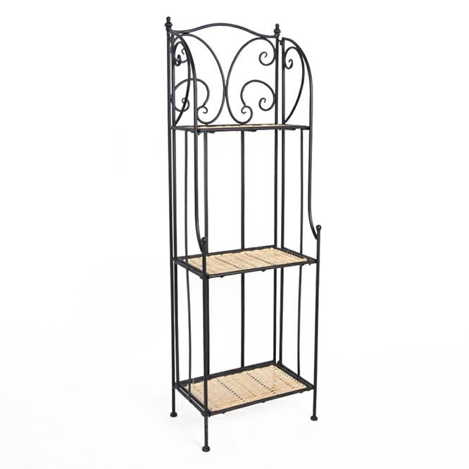 Etagere in ferro e vimini 38X25H122