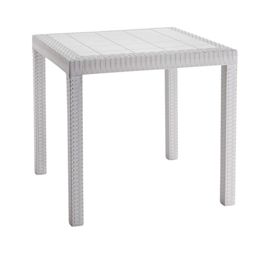 Tavolo da pranzo in resina bianca "Dallas" 80X80H74