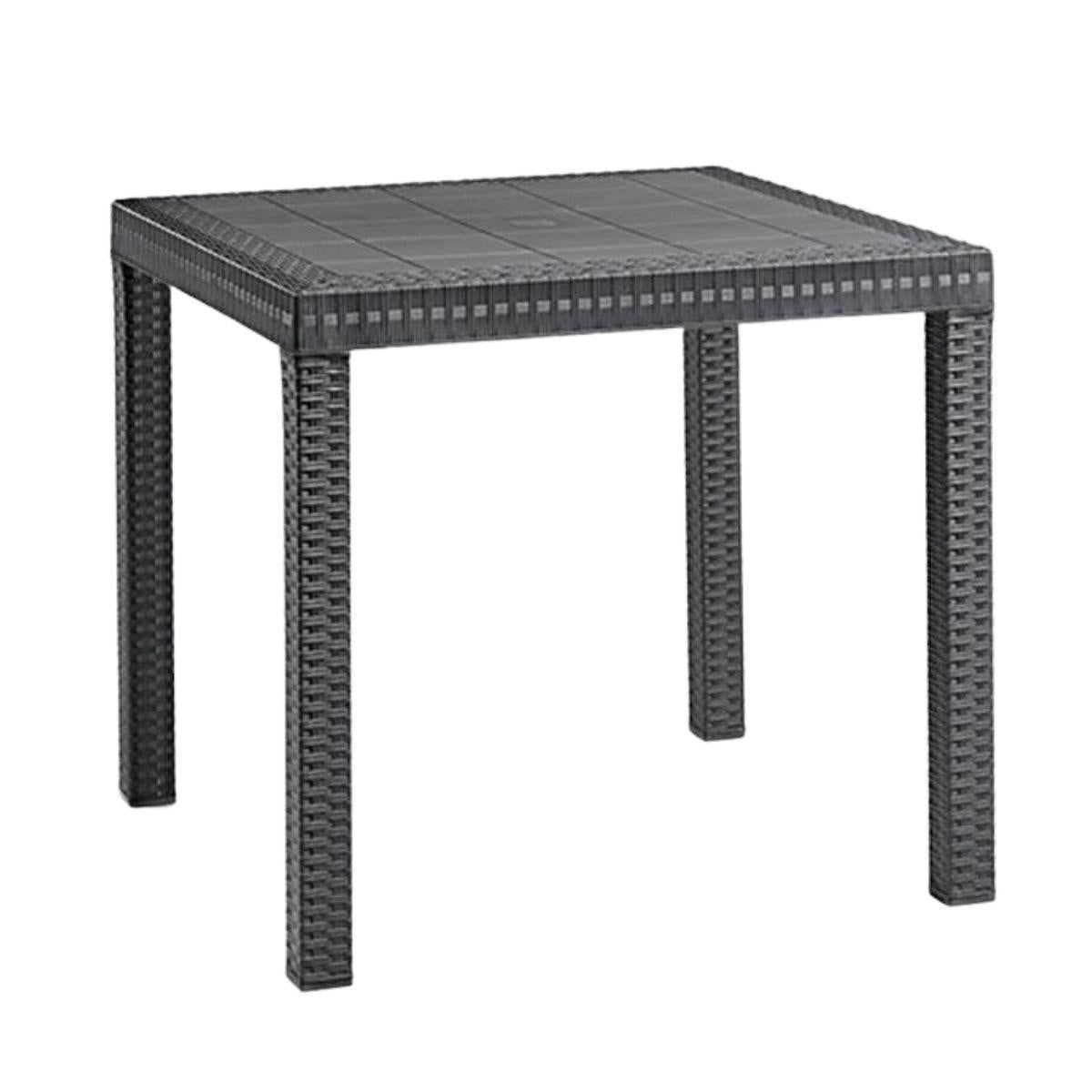 Tavolo da pranzo in resina grafite "Dallas" 80X80H74