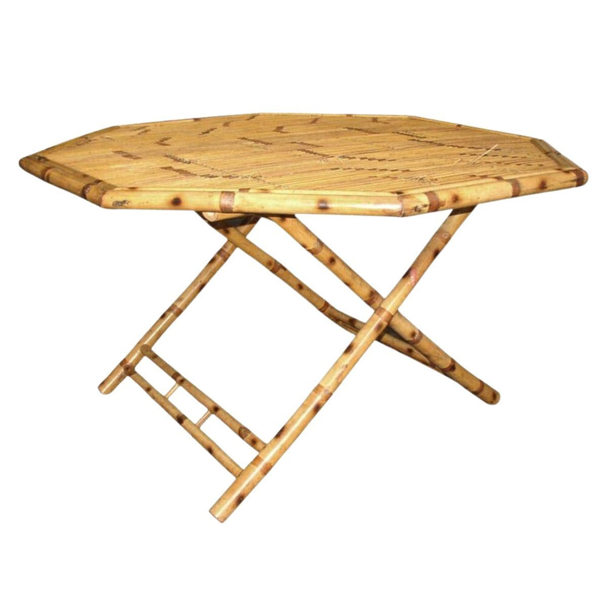 Tavolo ottagonale in bambù 110X100H75