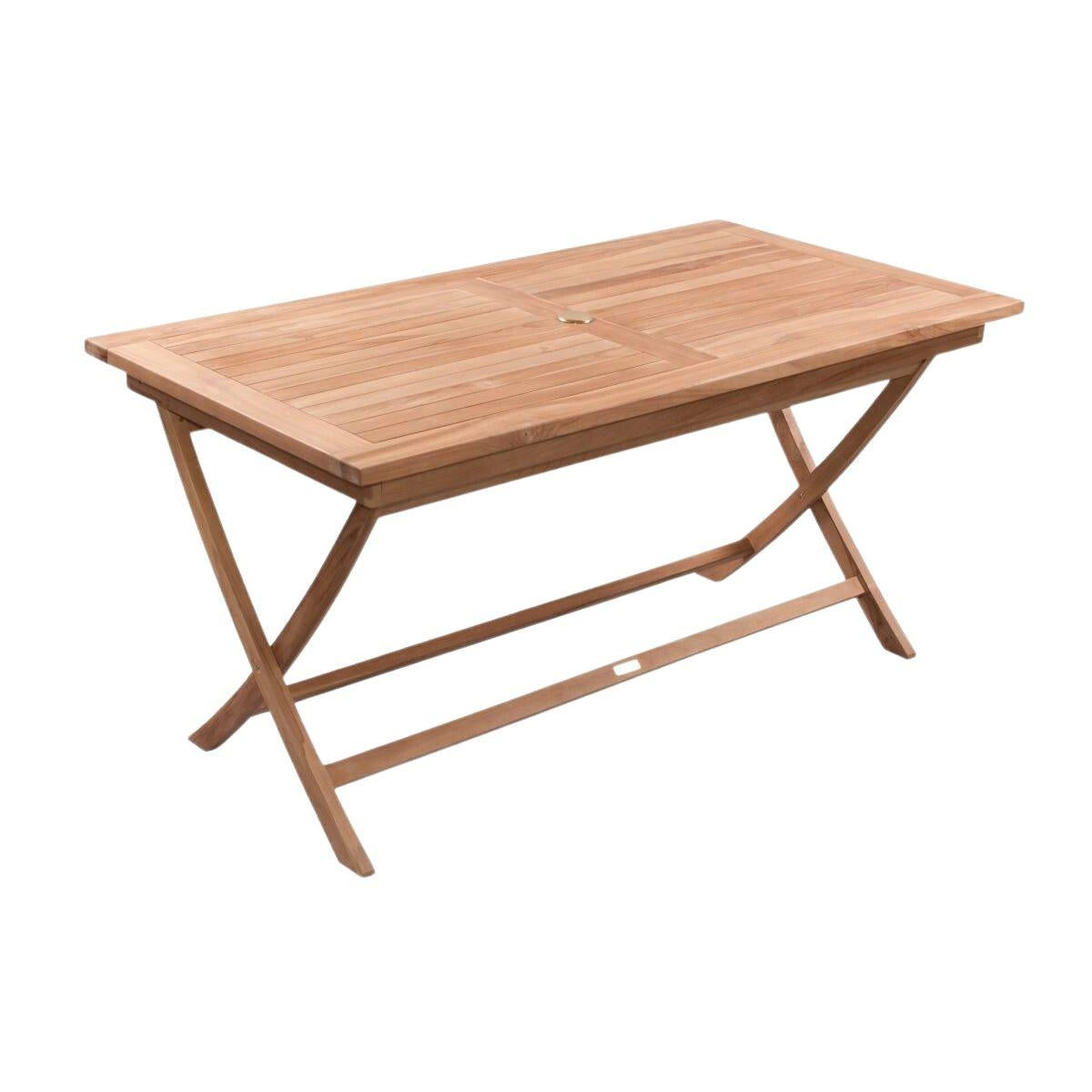 Tavolo pieghevole in teak 80X150H75