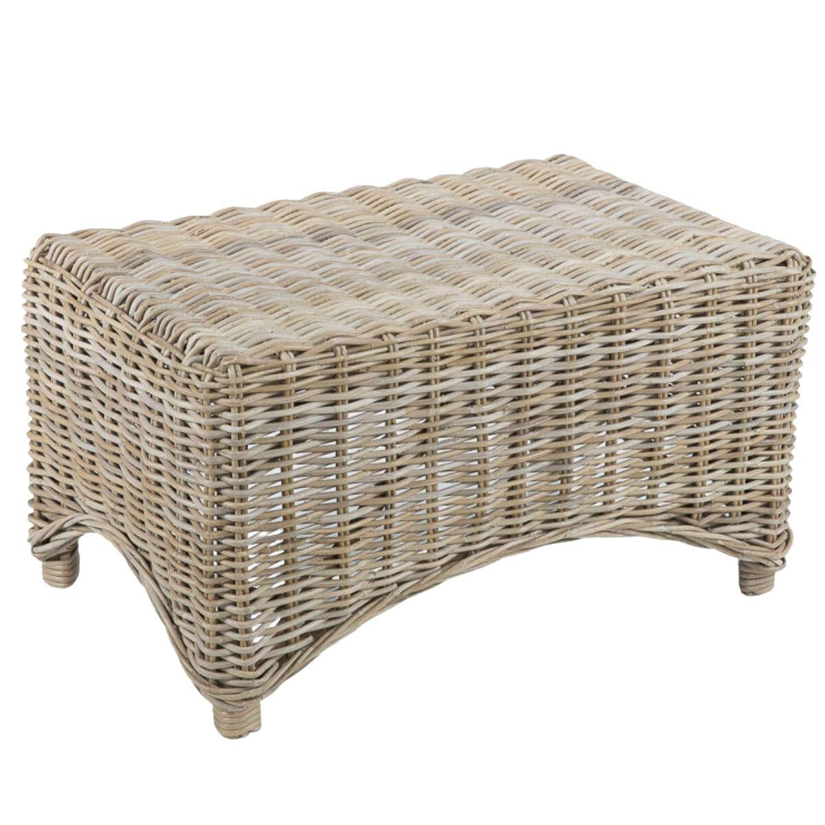 Tavolo in giunco grigio "Katrina" 80X50X45 - Milano 7 Arte e Design