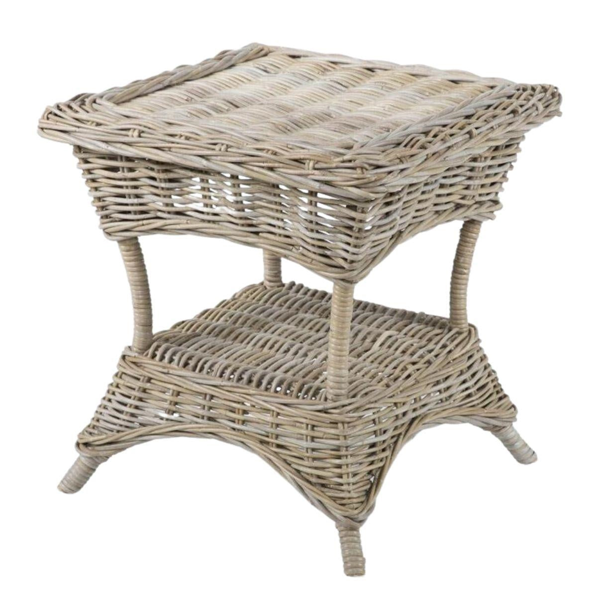 Tavolo in giunco grigio "Istambul" 55X55H60 - Milano 7 Arte e Design