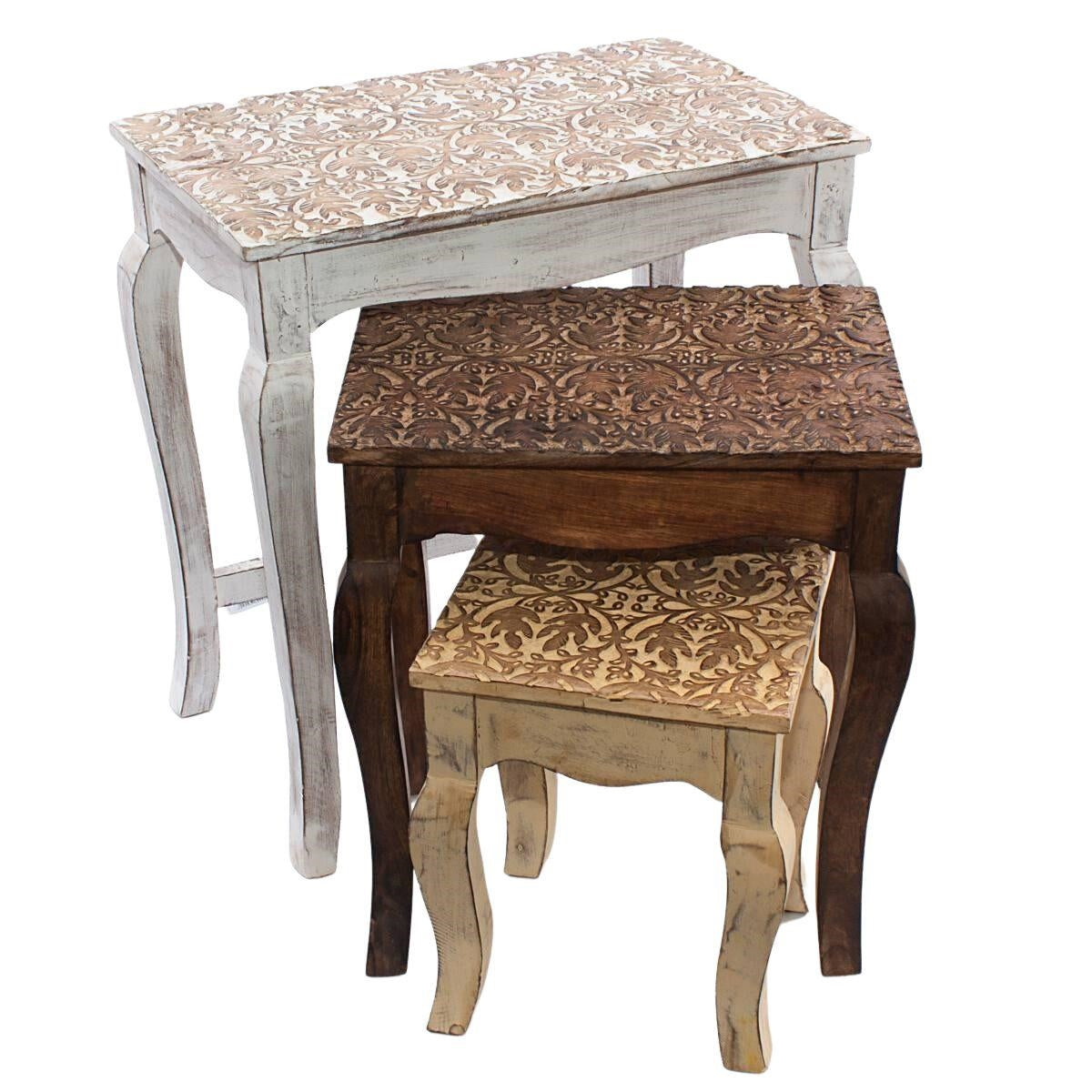 Tavolo da caffè in mango 55X35H60 in set di 3