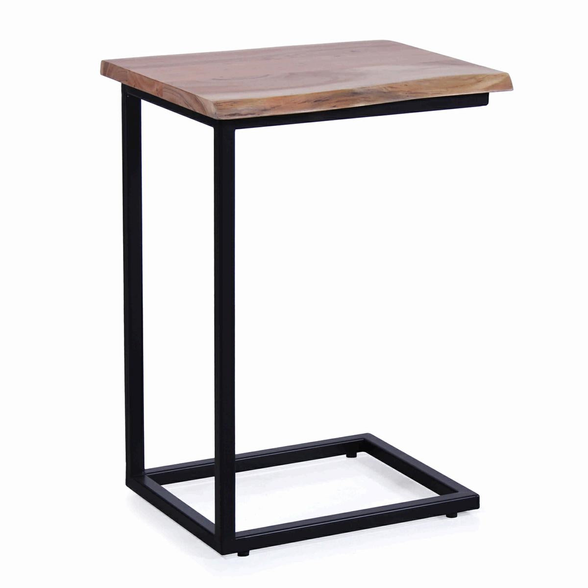 Tavolino in legno di acacia e metallo Terzo 50X40H70