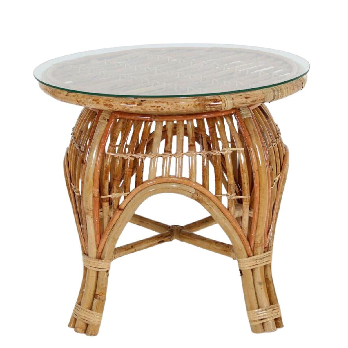 Tavolino da caffè in rattan "Brisbane" Ø60H54