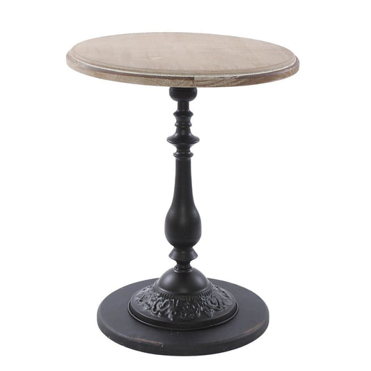 Tavolo da caffè in metallo nero e abete Ø50H63