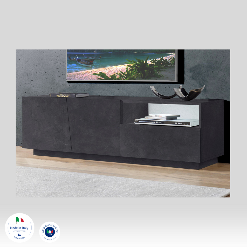 Porta tv VEGA 150 cm  2 ante battenti + 1 cassetto color Ardesia - Milano 7 Arte e Design