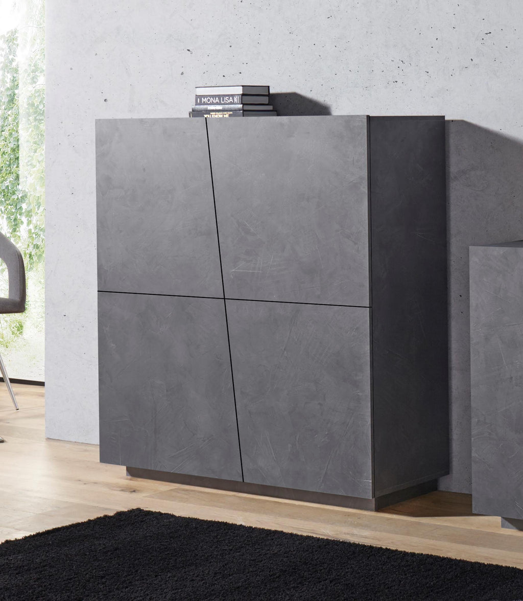 Credenza VEGA alta 120 cm 4 ante push-to-open - Milano 7 Arte e Design