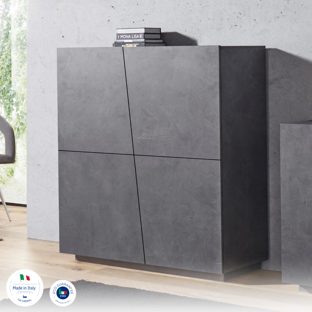 Credenza VEGA alta 120 cm 4 ante push-to-open - Milano 7 Arte e Design