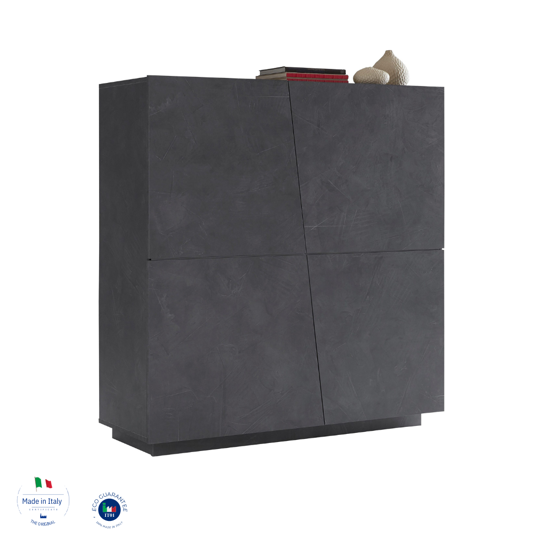 Credenza VEGA alta 120 cm 4 ante push-to-open