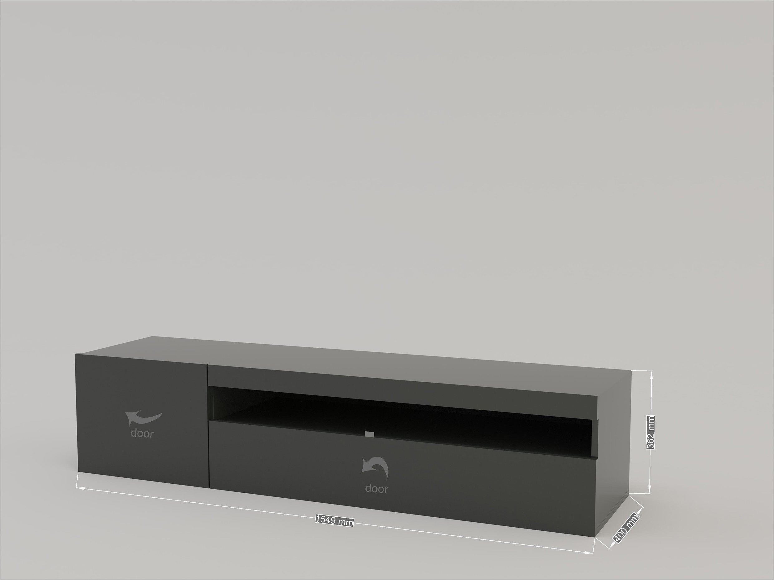 Porta tv DAIQUIRI 155 cm 1 anta battente + 1 anta a ribalta - Milano 7 Arte e Design