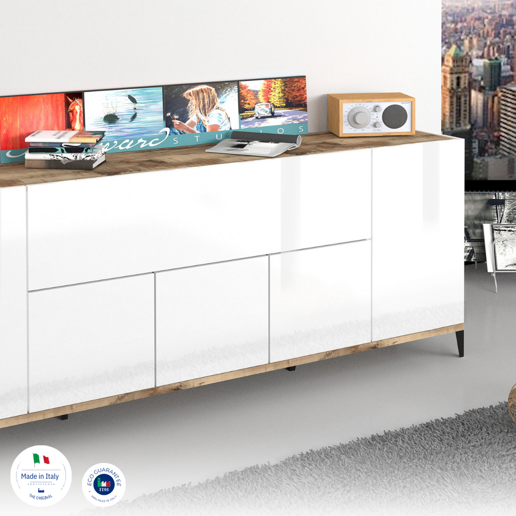 Credenza SUNRISE 4 ante + 1 anta ribalta da 200 cm - Milano 7 Arte e Design