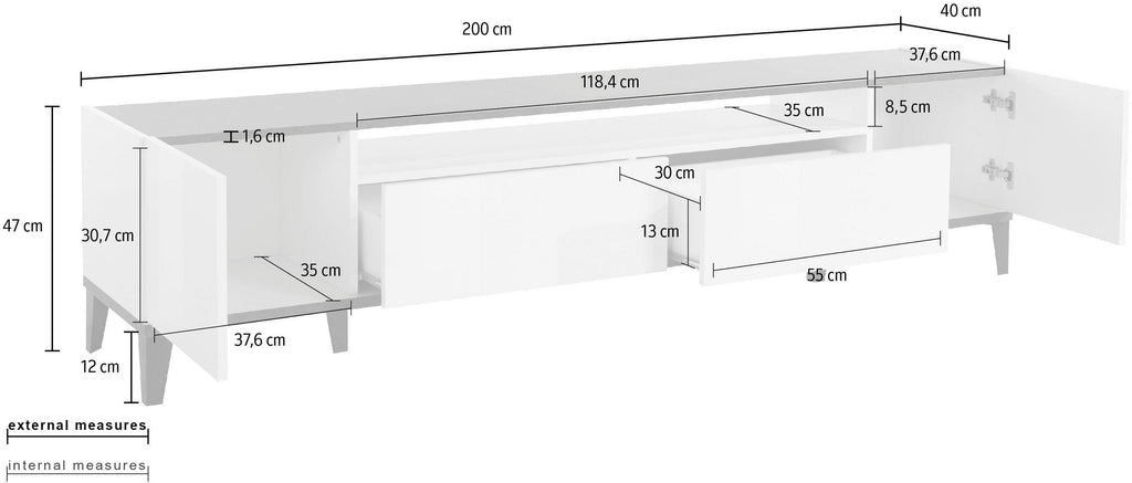 Porta tv SUNRISE 200 cm - Milano 7 Arte e Design