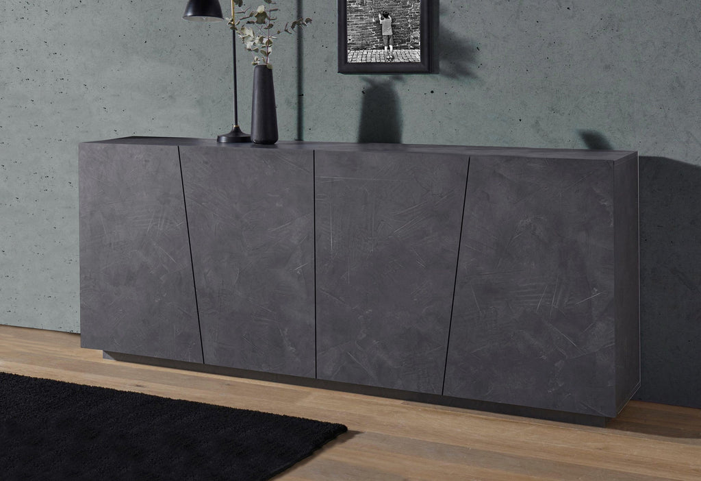 Credenza VEGA 200 cm 4 ante battenti .  cm 200x83x46 color Ardesia - Milano 7 Arte e Design
