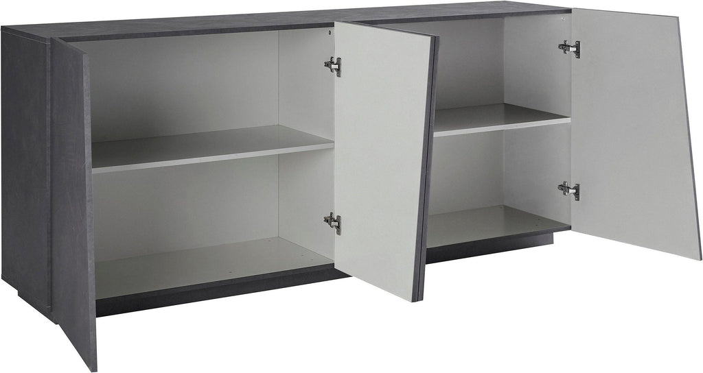 Credenza VEGA 200 cm 4 ante battenti .  cm 200x83x46 color Ardesia - Milano 7 Arte e Design