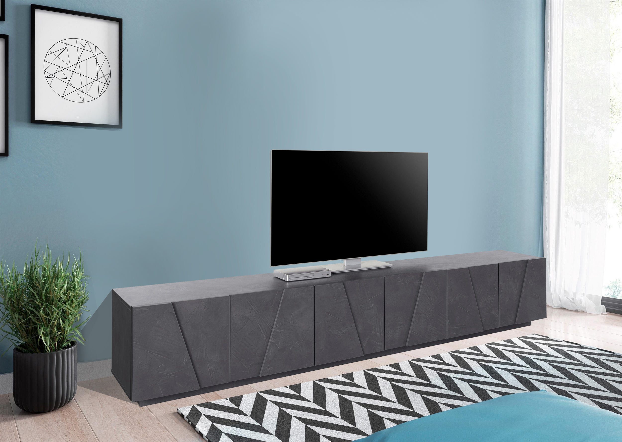 Porta tv PING 240 cm 6 ante battenti - Milano 7 Arte e Design
