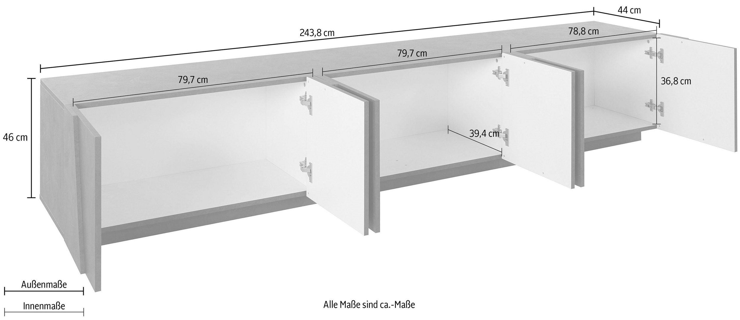 Porta tv PING 240 cm 6 ante battenti - Milano 7 Arte e Design