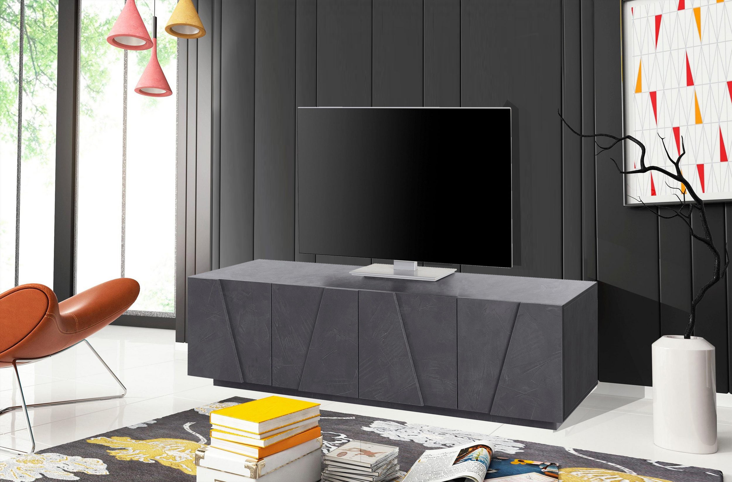 Porta tv PING 160 cm 4 ante battenti - Milano 7 Arte e Design