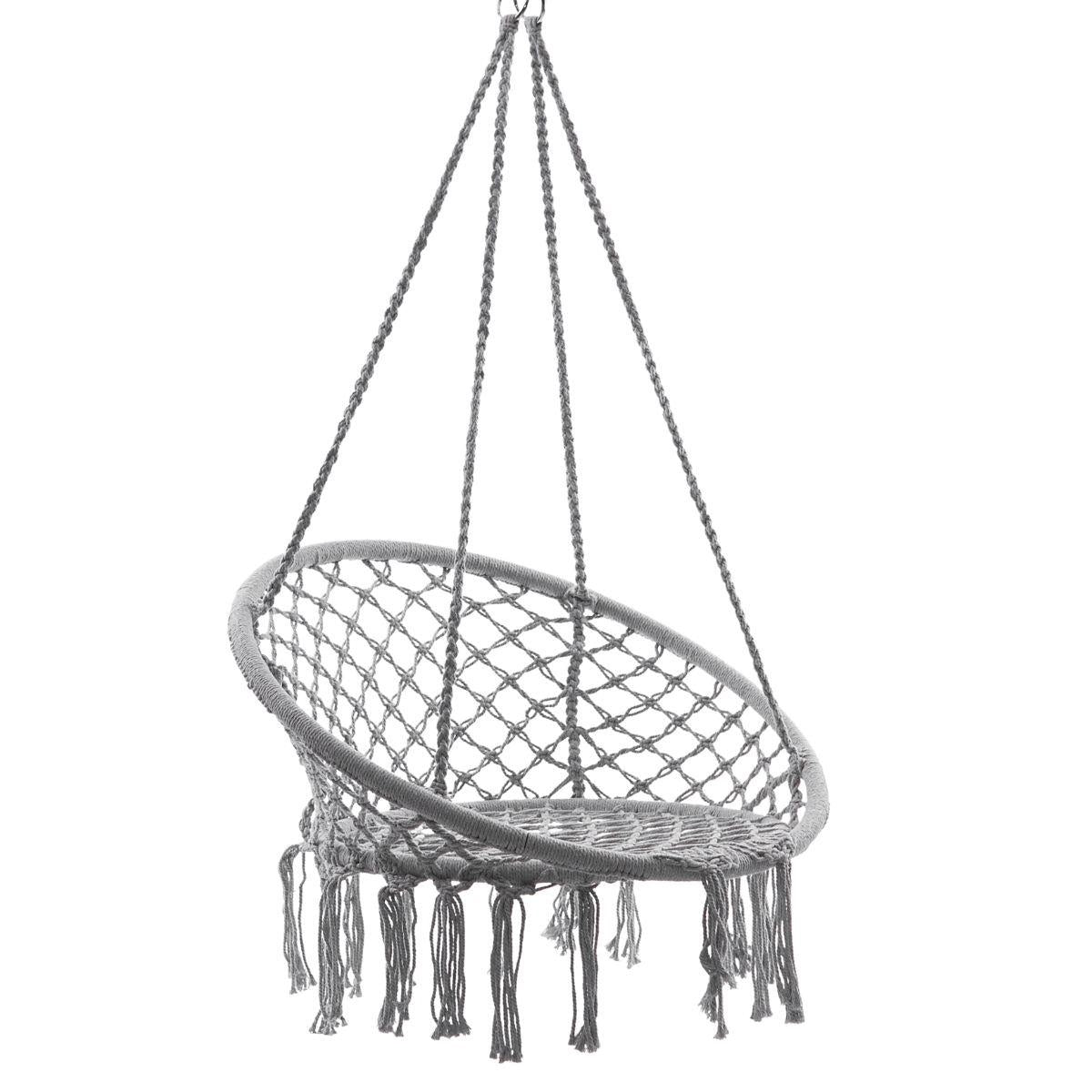 Poltrona amaca pensile in cotone grigio 80X80X125