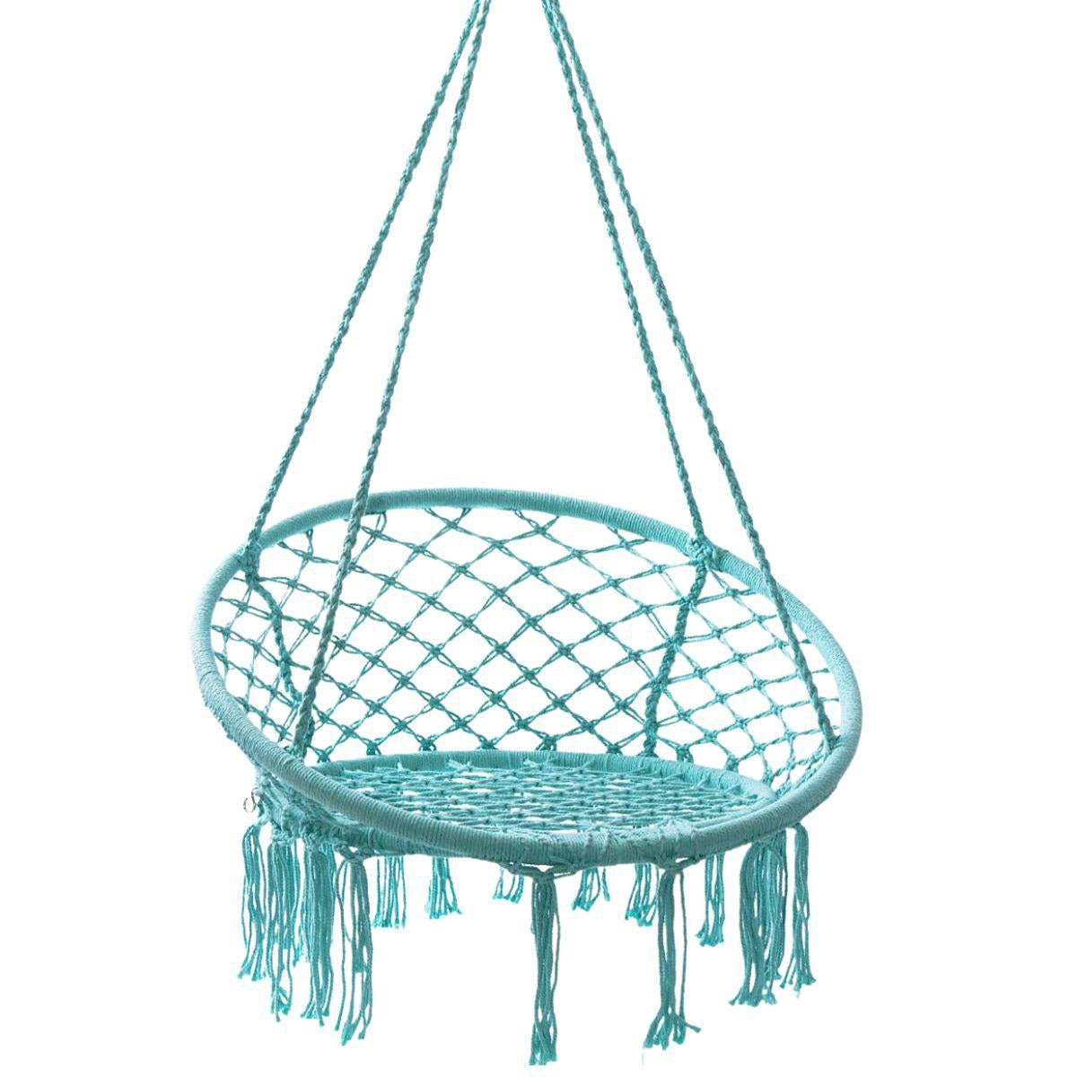 Poltrona amaca pensile in cotone verde 80X80X125