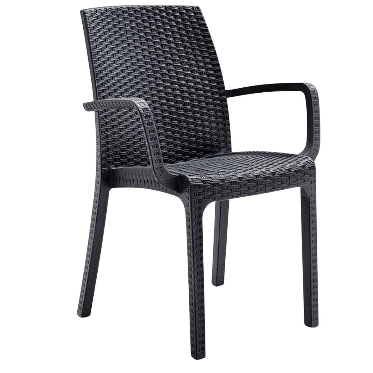 Poltrona in resina grafite "Indiana" 57x59H86