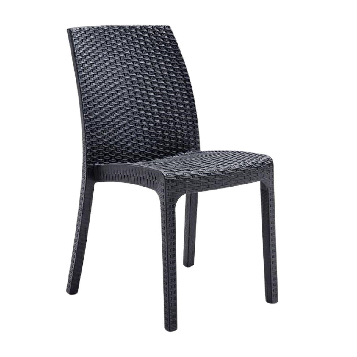 Sedia grafite in resina Virginia 47x59H86