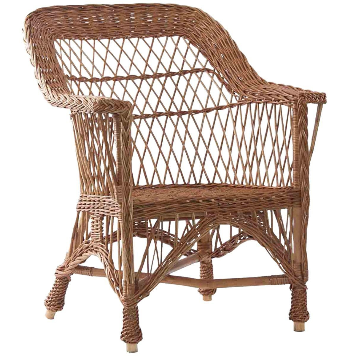 Poltrona in vimini rosso "Varsavia" 72X73H92