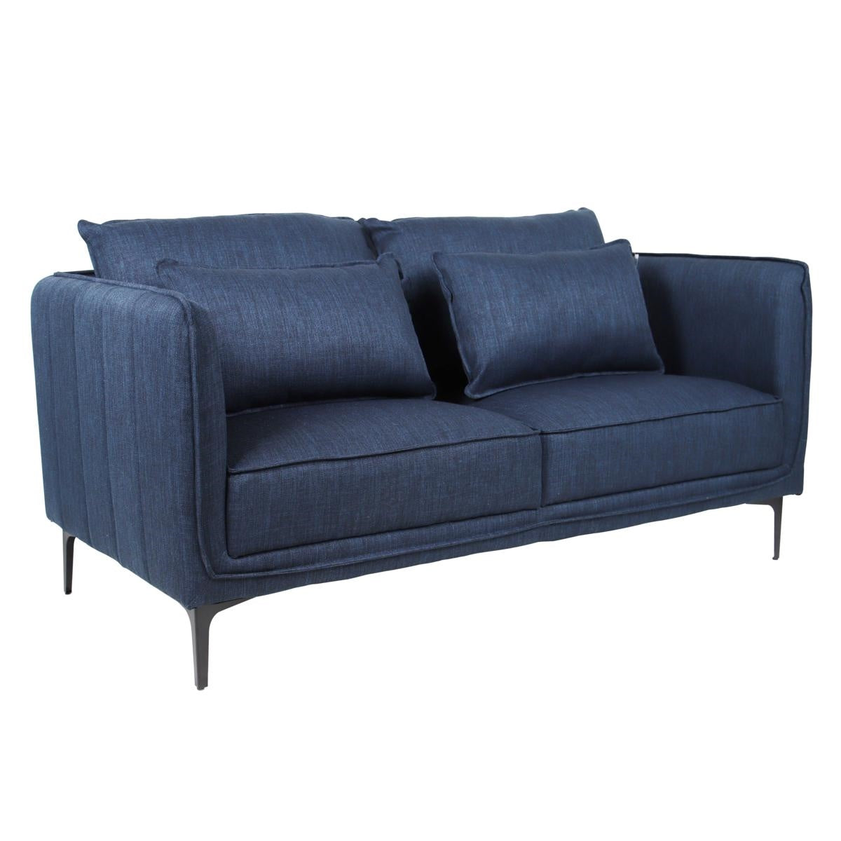 Divano a due posti in tessuto blu "Gina" 162X84H85