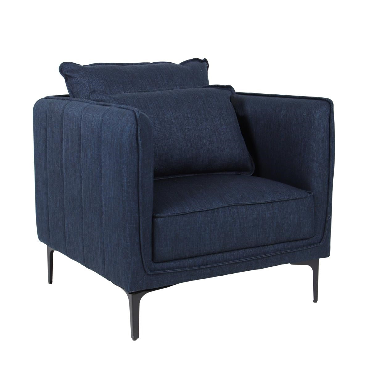Poltrona in tessuto blu "Gina" 82X84H85