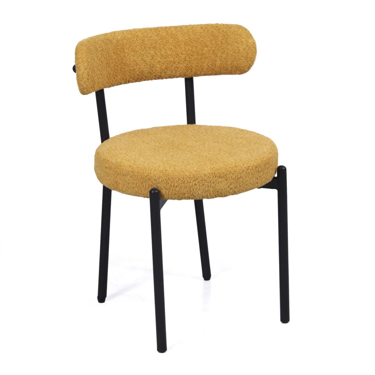Sedia effetto bouclé giallo "Gaia" 54X53H47/73
