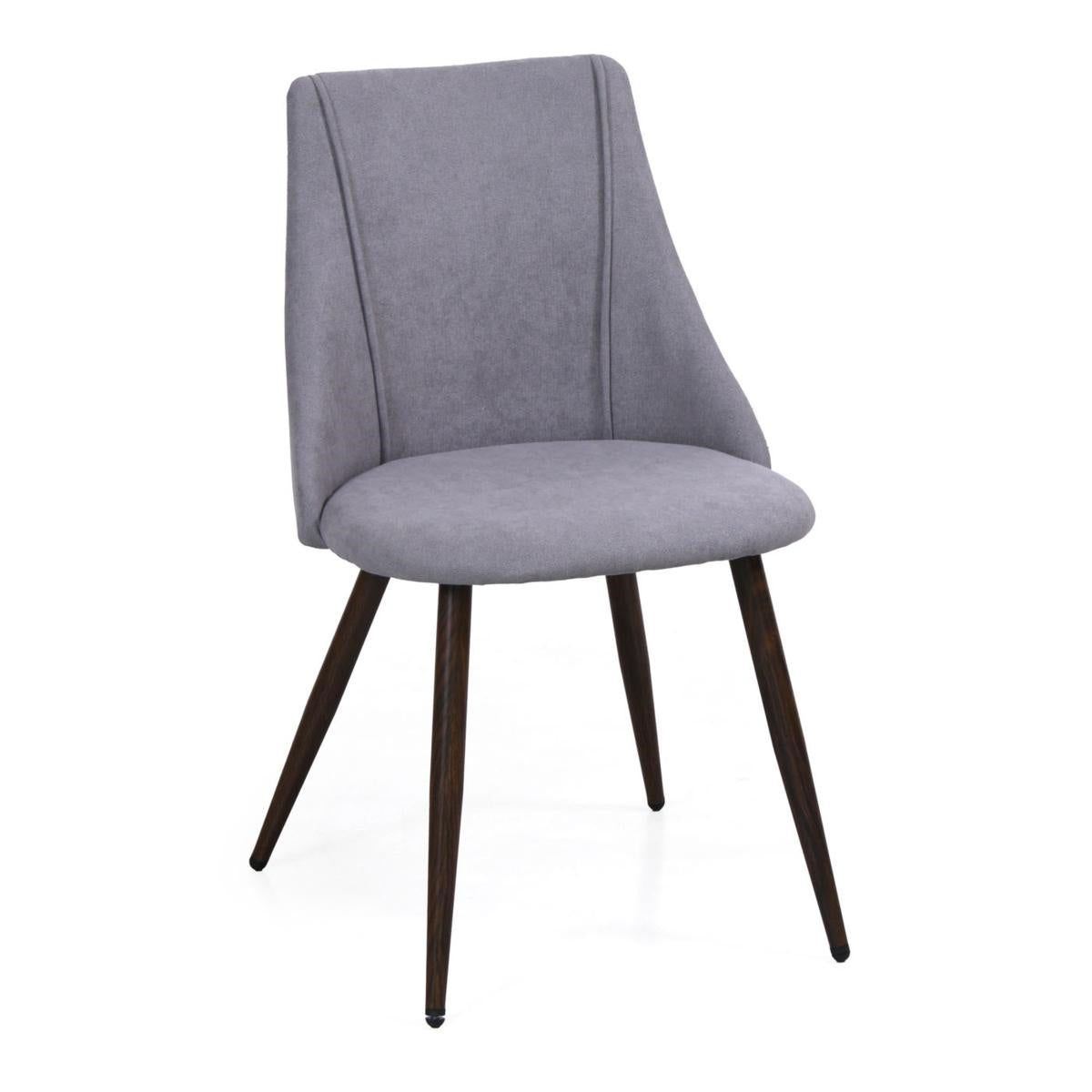 Sedia in velluto grigio "Tara" 52X49H43/83
