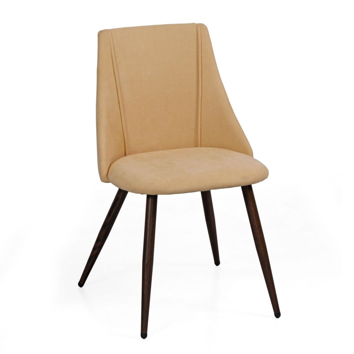Sedia in velluto giallo "Tara" 52X49H43/83