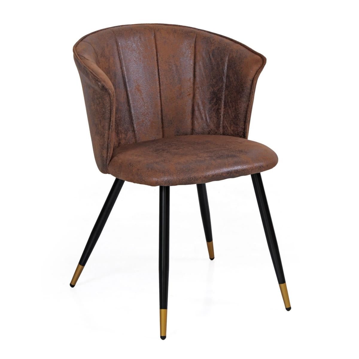 Sedia in tessuto effetto pelle invecchiata "Galileo" 59X58H46/74