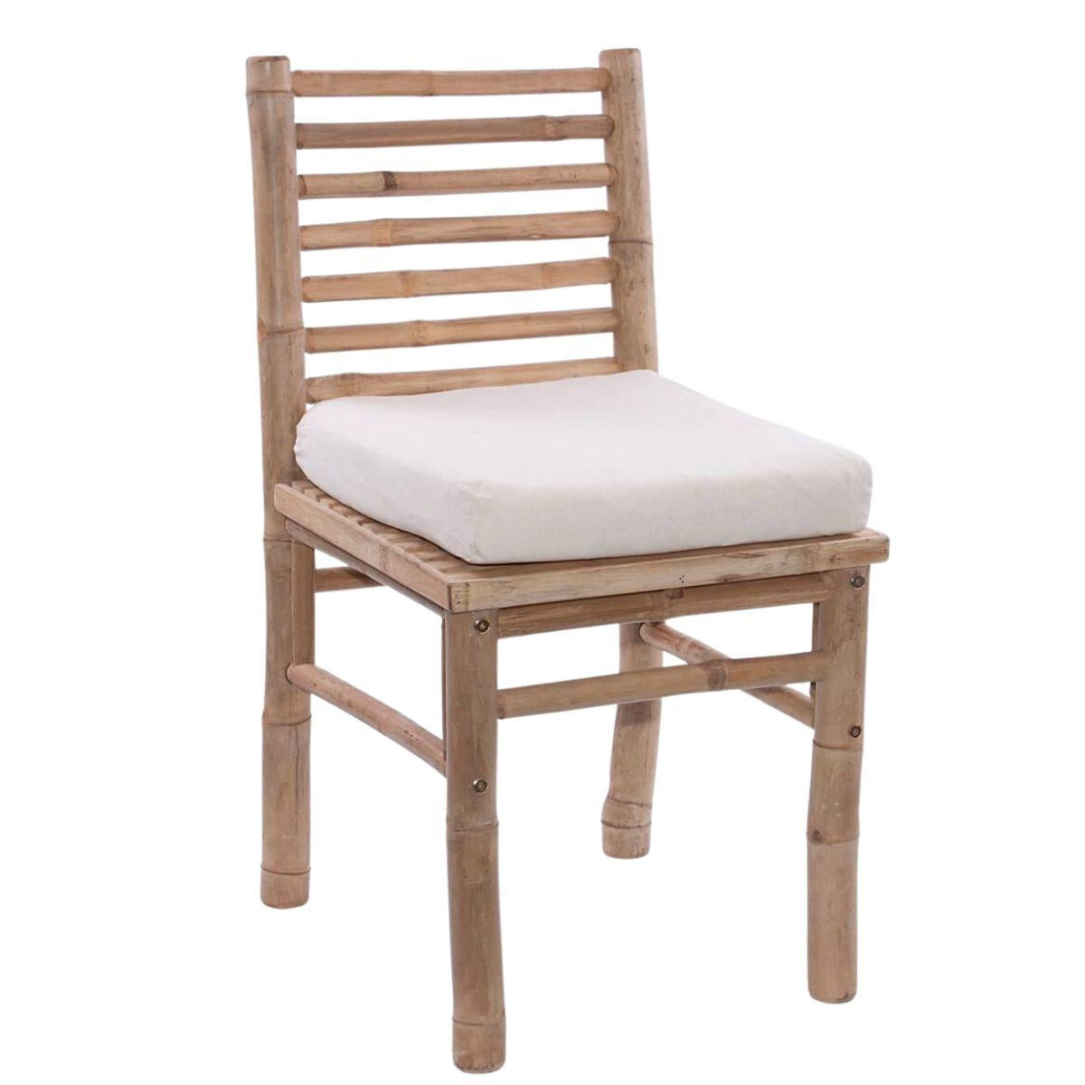 Sedia in bambù con cuscino 44X48H85 - Milano 7 Arte e Design