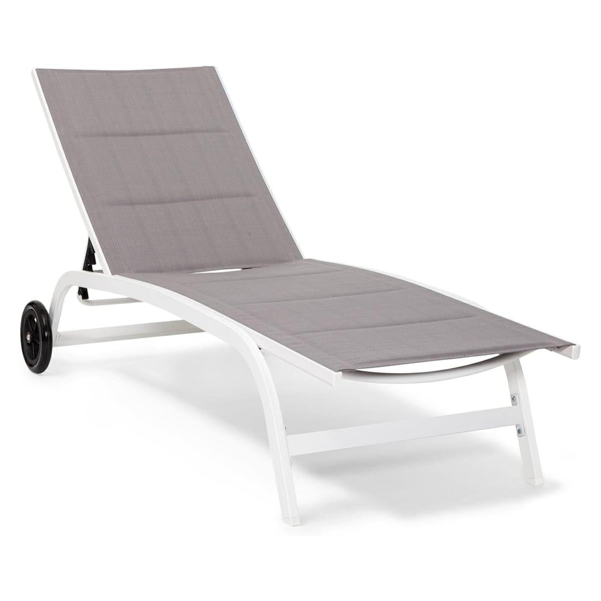 Lettino in alluminio grigio 194X60H35