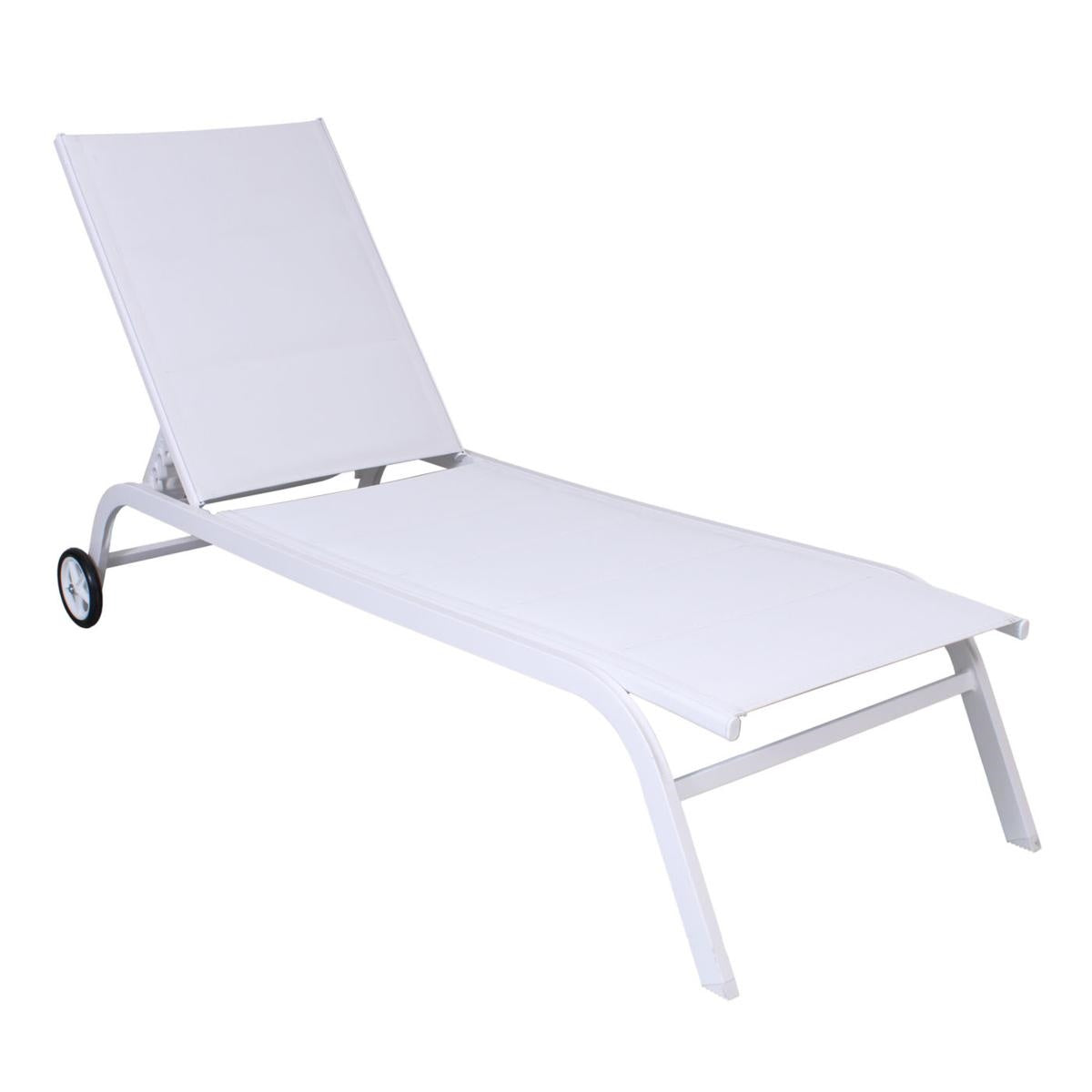 Lettino in alluminio bianco 194X60H35