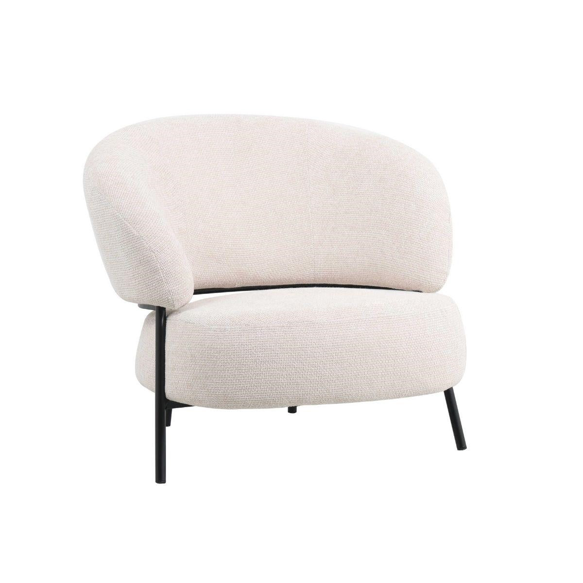 Poltrona in tessuto avorio "Aria" 85X85H70