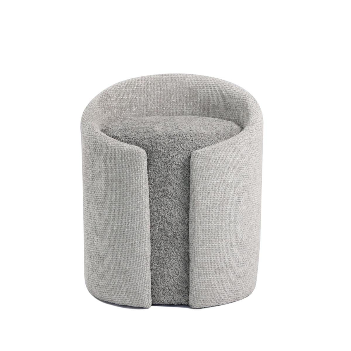 Pouf in tessuto grigio "Noa" 43X41H52