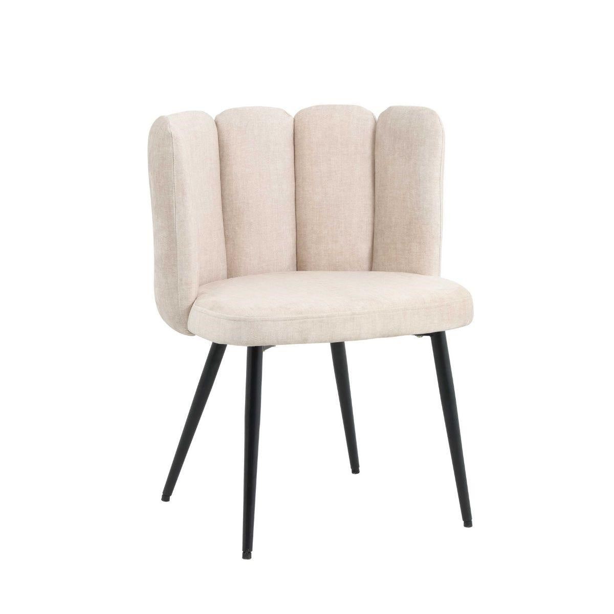 Sedia in velluto crema "Elsa" 60X53H45/75