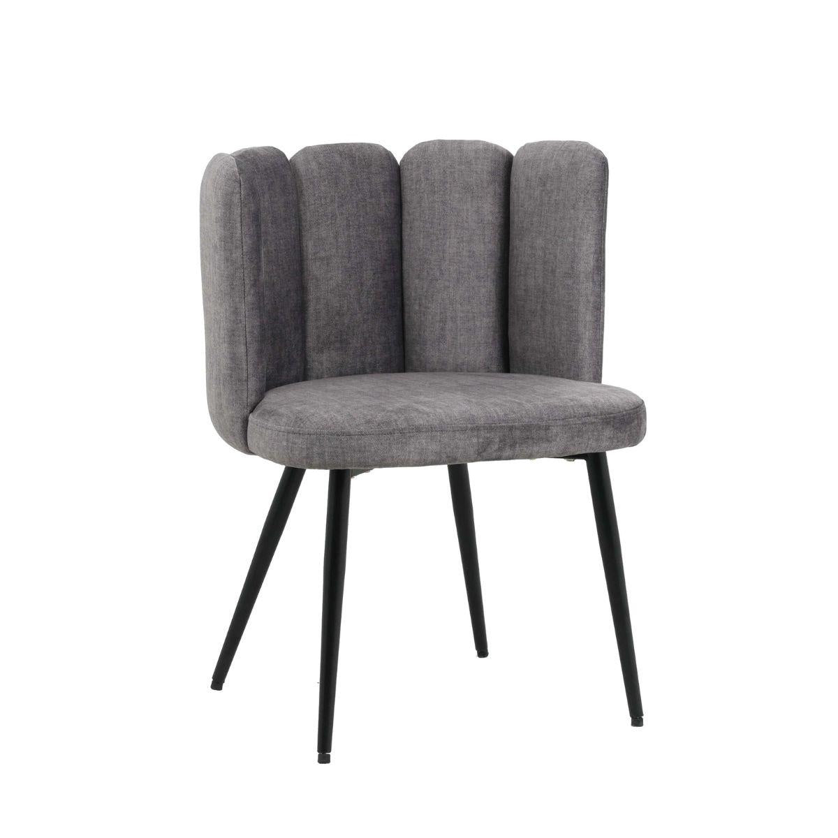 Sedia in velluto grigio "Elsa" 60X53H45/75