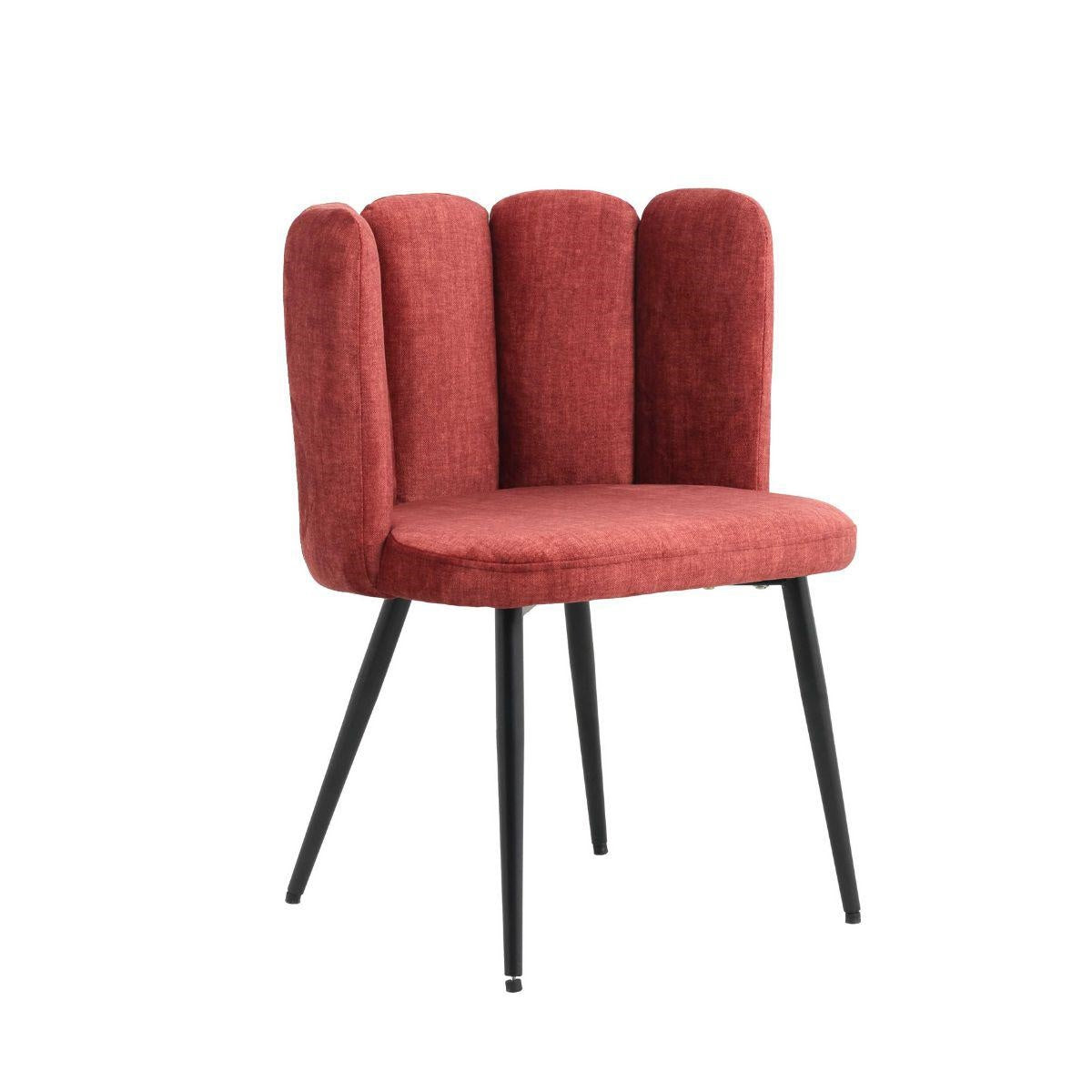 Sedia in velluto rosso "Elsa" 60X53H45/75