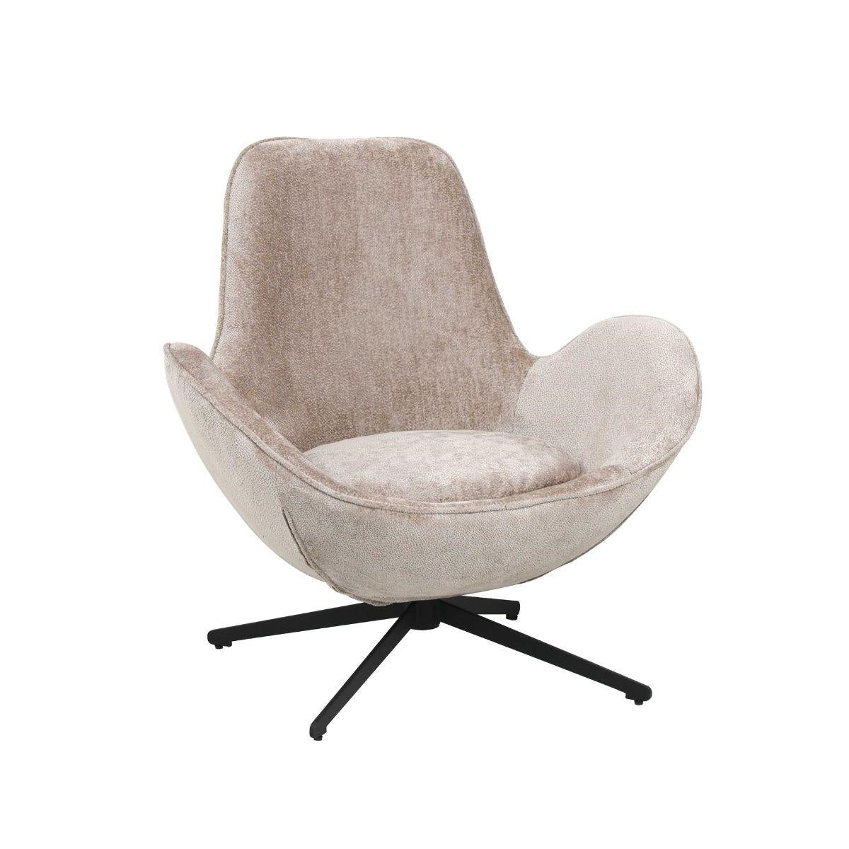 Poltrona girevole in tessuto grigio "Dora" 86X76H87