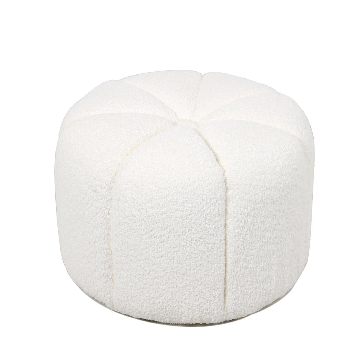 Pouf effetto bouclé crema "Lisa" 52X52H39